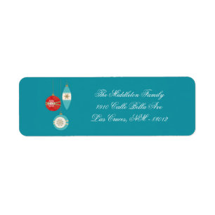 0,75" x 2,25" Jul - Ornament Returadress Labe Etikett