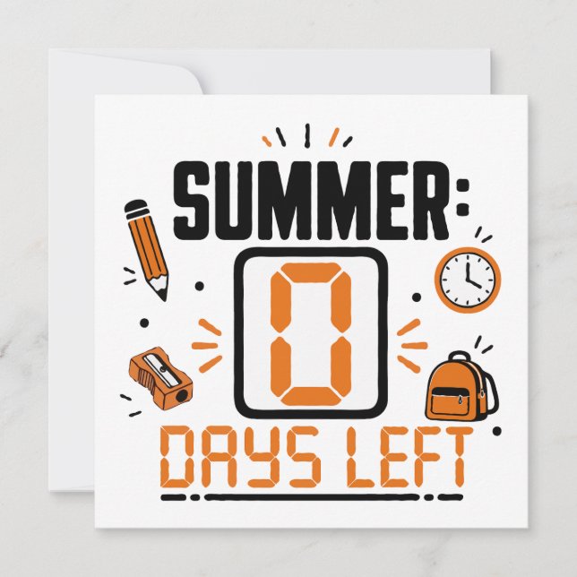 0 dagar kvar skoldagars nedräkning design kort (Framsida)