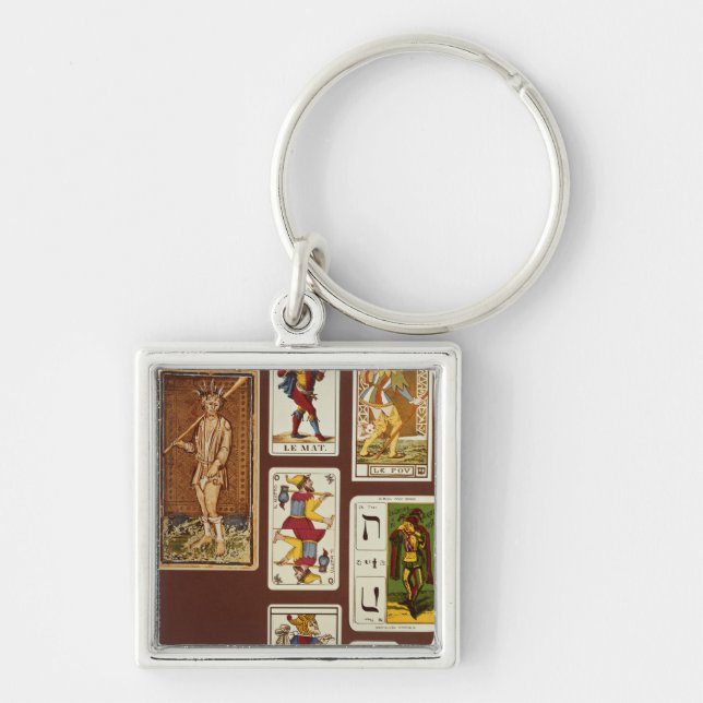 0 dumbommen fyrkantig silverfärgad nyckelring (Framsidan)