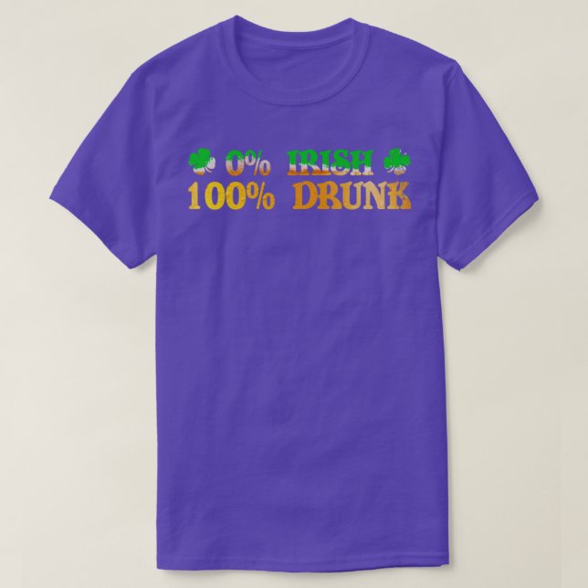 0 Irish 100 Drunk Funny St patricks day Drinking D T Shirt (Design framsida)
