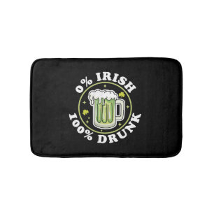 0 Irish 100 Drunk Grönt Beer Funny St Patrick s Badrumsmatta