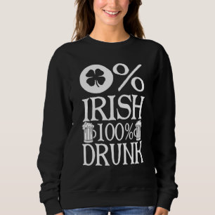 0 Irish 100 Drunk Lycklig St Patrick Day Beer T Shirt