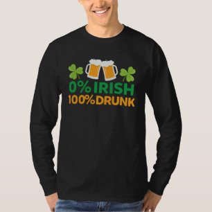 0 Irish 100 Drunk Saint patrick's Day Beer Mugg T Shirt