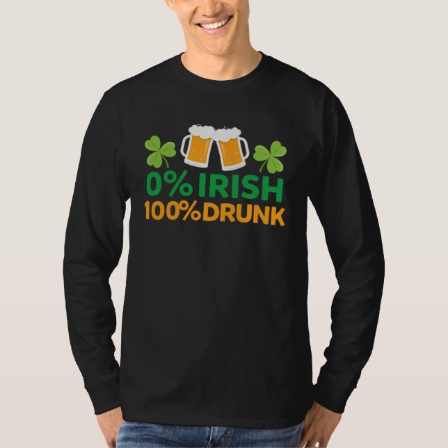 0 Irish 100 Drunk Saint patrick's Day Beer Mugg T Shirt (Framsida)