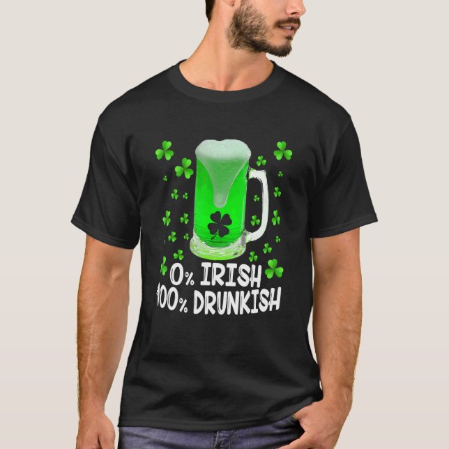 0 Irish 100 Drunkish Funny Drinking St Patricks D. T Shirt (Framsida)