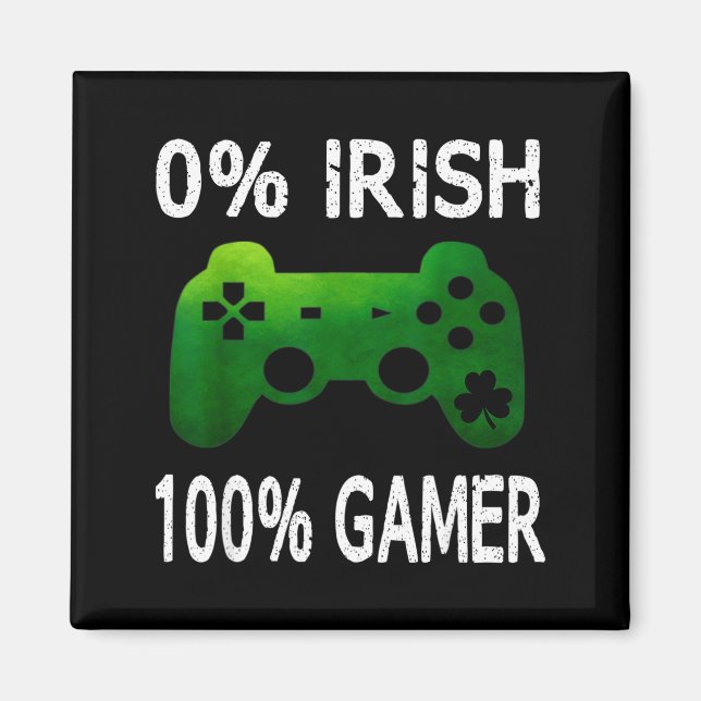 0% Irish 100% Gamer Funny St Patricks Day Video Ga Magnet (Framsidan)