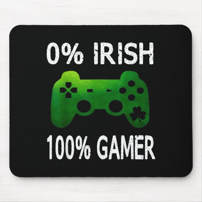 0% Irish 100% Gamer Funny St Patricks Day Video Ga Musmatta (Framsidan)