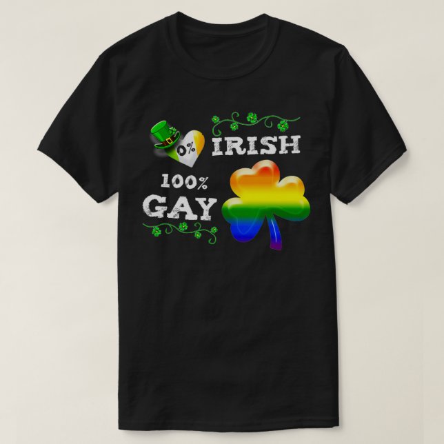 0 Irish 100 Gay Funny Saint Patricks Day 1 T Shirt (Design framsida)