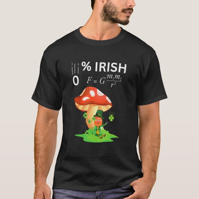 0 Irish Funny Newton's Law physics teachers & Stud T Shirt (Framsida)