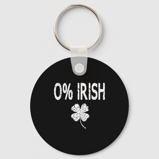 0% Irish Funny St. Patrick's Day Shamrock Men Wome Nyckelring (Framsida)