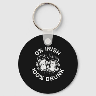 0 % irländare, 100 %, Saint patrick Dag 1 Nyckelring