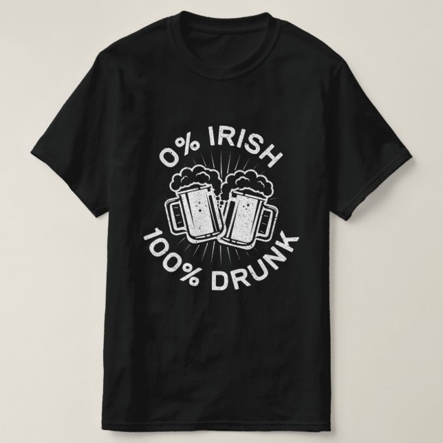 0 % irländare, 100 %, Saint patrick Dag 1 T Shirt (Design framsida)