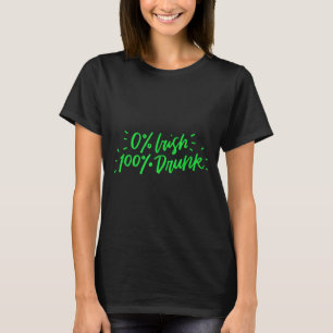 0% irländsk 100% berusad rolig St Patricks Day pre T Shirt