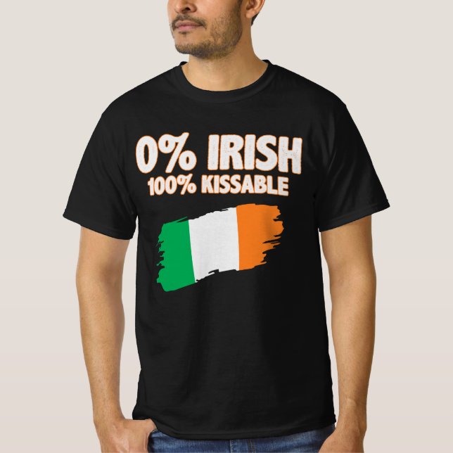 0% irländsk 100% kyssbar t shirt (Framsida)