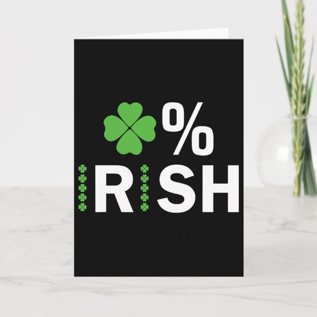 0% Irländsk Lucky Shamrock Zero Percent Irländsk S Kort (Framsida)