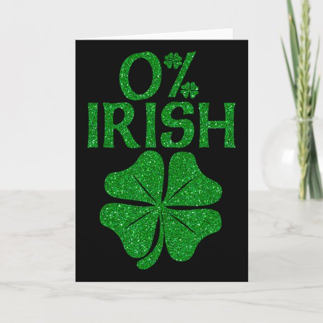 0% Irländsk Shamrock Lyckosam Talisman St Patricks Kort (Framsida)