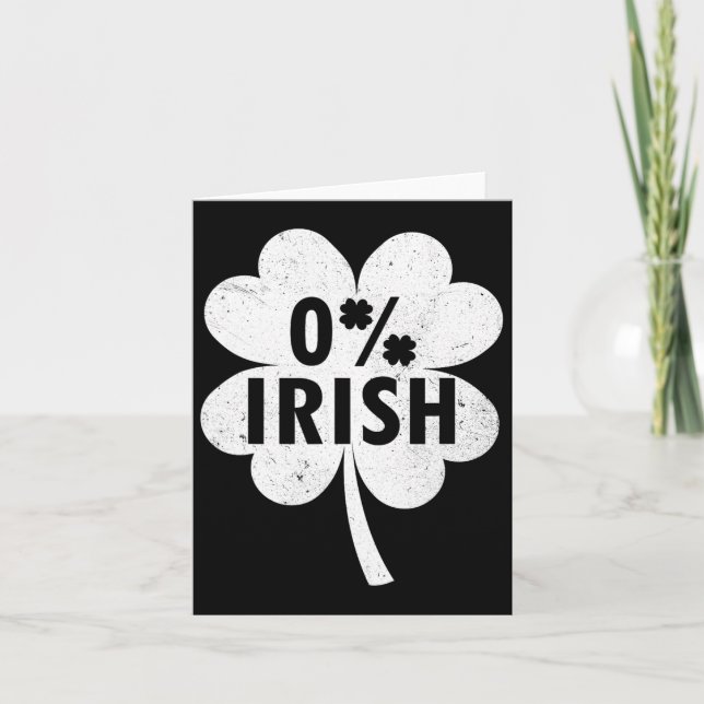 0% Irländsk Shamrock Lyckosam Talisman St Patricks Kort (Framsida)