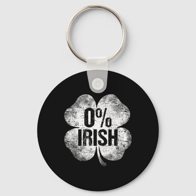 0% irländsk Shamrock St Patrick's Day Rollig Saint Nyckelring (Framsida)
