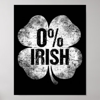 0% irländsk Shamrock St Patrick's Day Rollig Saint Poster