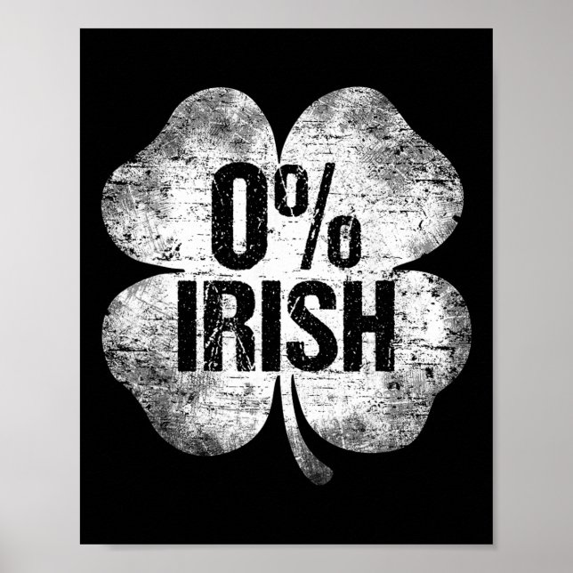 0% irländsk Shamrock St Patrick's Day Rollig Saint Poster (Framsidan)