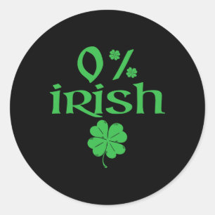0% irländska Patrick's Day Shamrock Clover Familje Runt Klistermärke