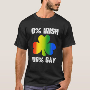 0 % irländskt 100 % Gay Funny St. Saint patrick's  T Shirt