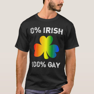 0 % irländskt 100 % Gay Funny St. Saint patrick's  T Shirt