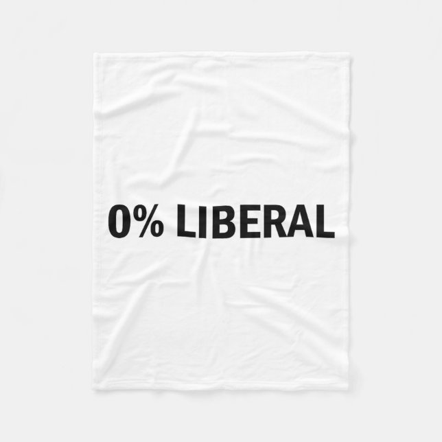0% Liberal 0 Percent Liberal Funny Conservative Li Fleecefilt (Framsidan)