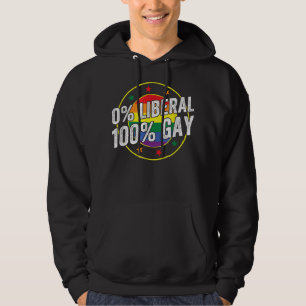 0 Liberal 100 Gay HBT-design för Konservativ Hoodie