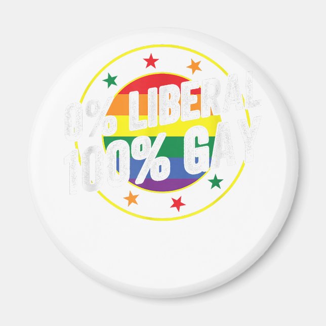 0 Liberal 100 Gay HBT-design för Konservativ Magnet (Framsidan)