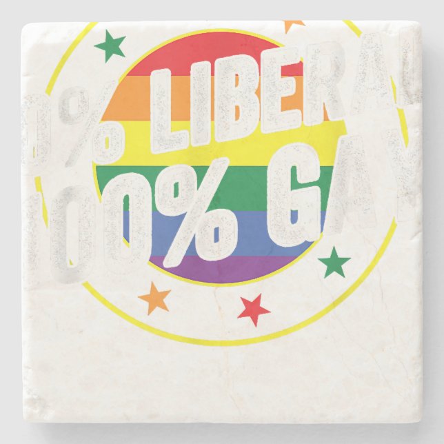 0 Liberal 100 Gay HBT-design för Konservativ Stenunderlägg (Framsidan)