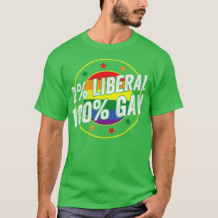 0 Liberal 100 Gay HBT-design för Konservativ T Shirt