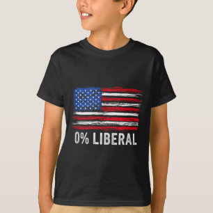 0% Liberal Noll Procent Anti Liberal Republikan T- T Shirt