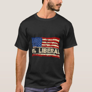 0% liberal noll procent liberal republikansk flagg t shirt