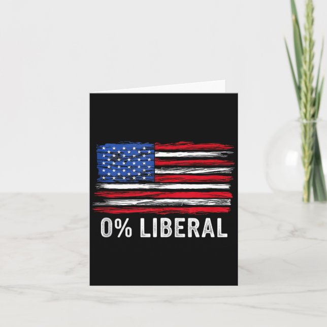 0% Liberal Zero Percent Anti Liberal Republican Ta Kort (Framsida)
