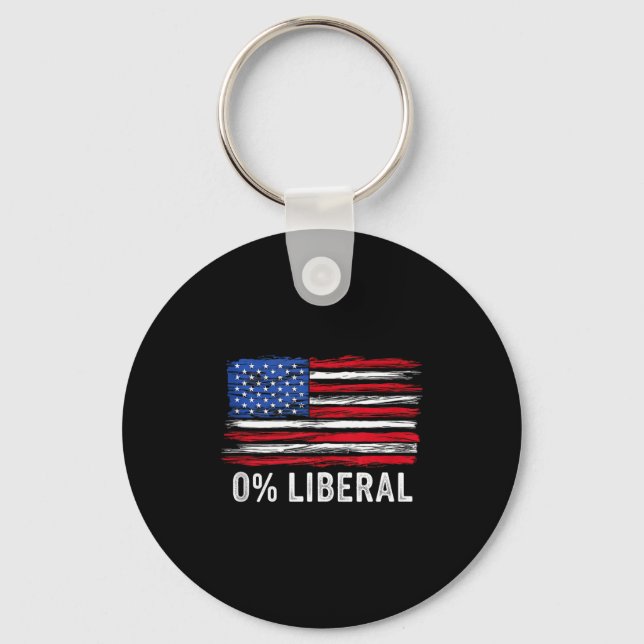 0% Liberal Zero Percent Anti Liberal Republican Ta Nyckelring (Framsida)