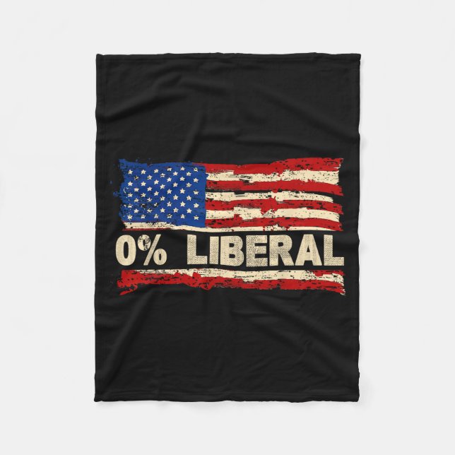 0% Liberal Zero Percent Liberal Republican Flag  Fleecefilt (Framsidan)