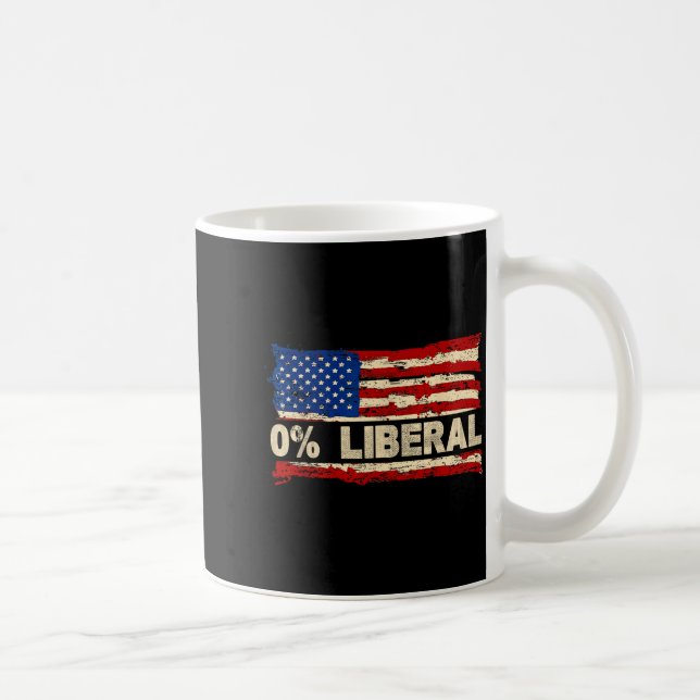 0% Liberal Zero Percent Liberal Republican Flag  Kaffemugg (Höger)