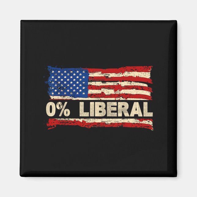 0% Liberal Zero Percent Liberal Republican Flag  Magnet (Framsidan)
