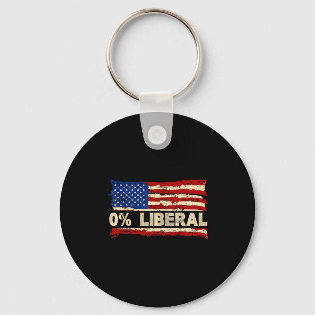 0% Liberal Zero Percent Liberal Republican Flag  Nyckelring (Framsida)