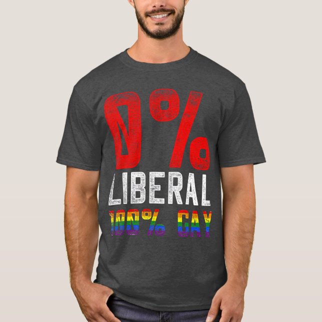 0 liberala 100 Gay LGB T Shirt (Framsida)