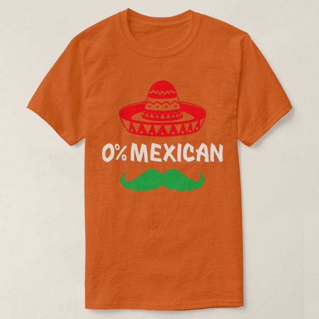 0 mexikan med sombrero och mustasch för Cinco de T Shirt (Design framsida)