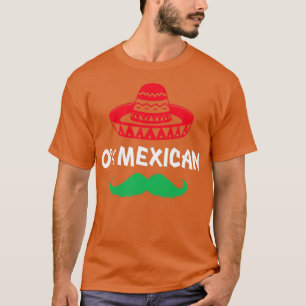 0 mexikan med sombrero och mustasch för Cinco de T Shirt