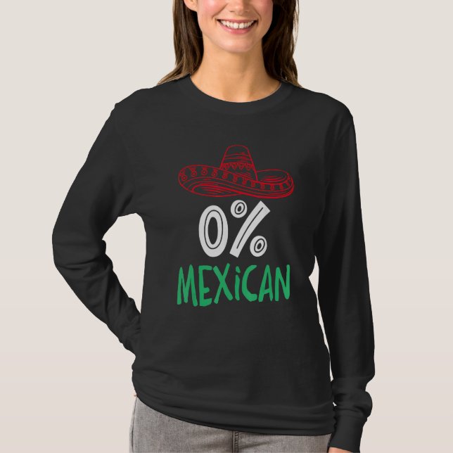 0 mexikan med sombrero och mustasch för Cinco de T Shirt (Framsida)