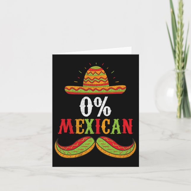 0 % mexikansk cinco De Mayo Fiesta Sombrero Funny  Kort (Framsida)