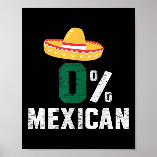 0 % mexikansk cinco De Mayo Fiesta Sombrero Funny  Poster (Framsidan)
