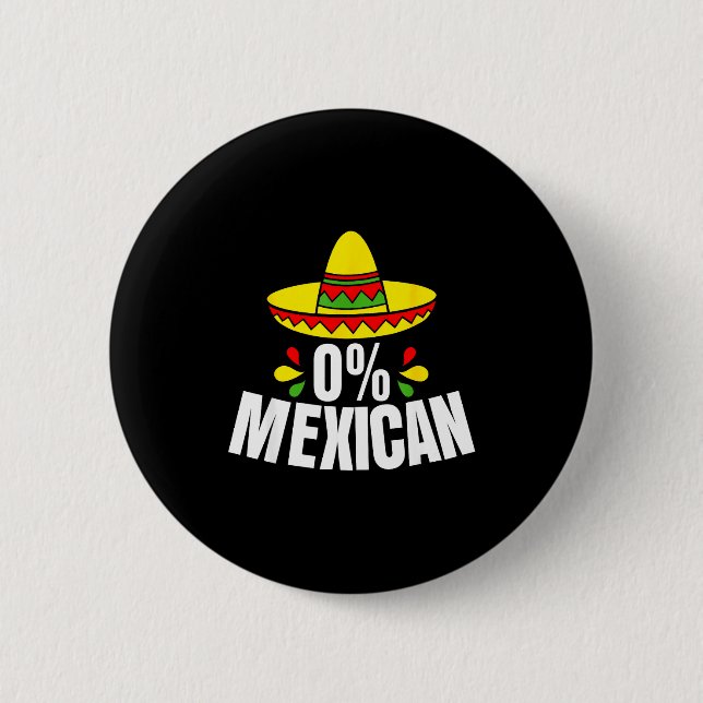 0% mexikansk Cinco De Mayo Fiesta Sombrero Rolig  Knapp (Framsida)