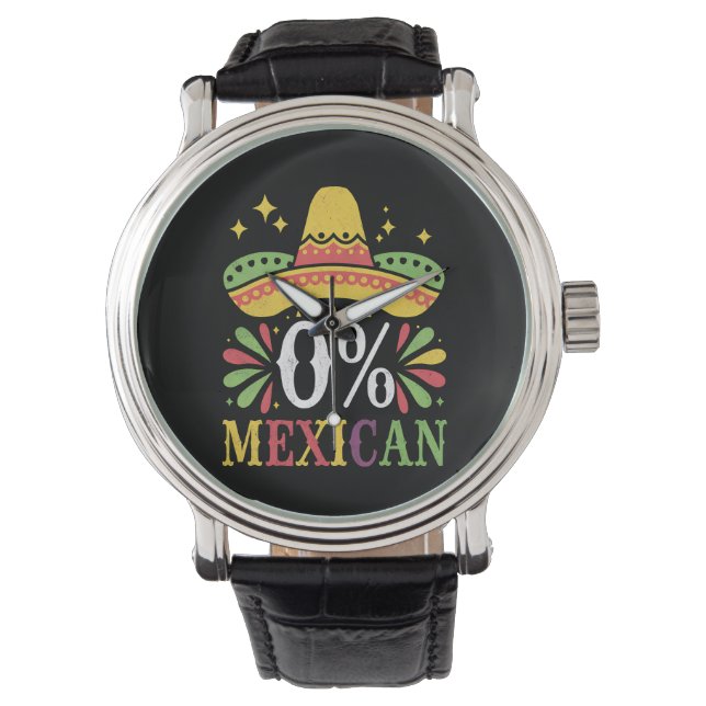 0% mexikansk noll procent rolig Cinco De Mayo Armbandsur (Framsida)