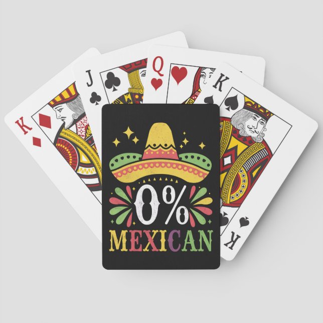 0% Mexikansk Noll Procent Rolig Cinco De Mayo Casinokort (Baksidan)