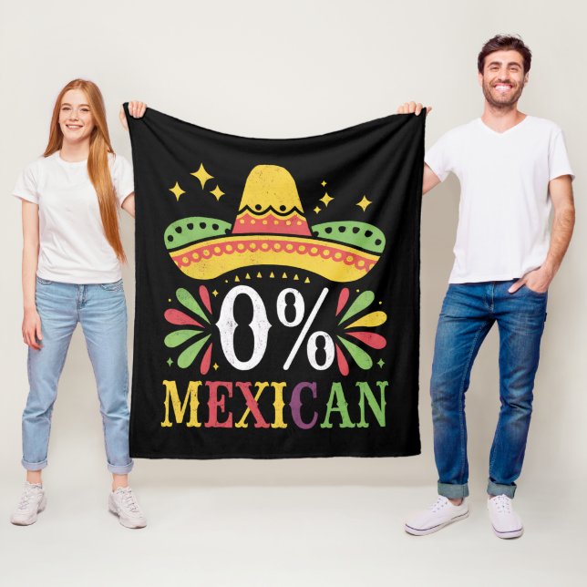 0% mexikansk noll procent rolig Cinco De Mayo Fleecefilt (På plats)